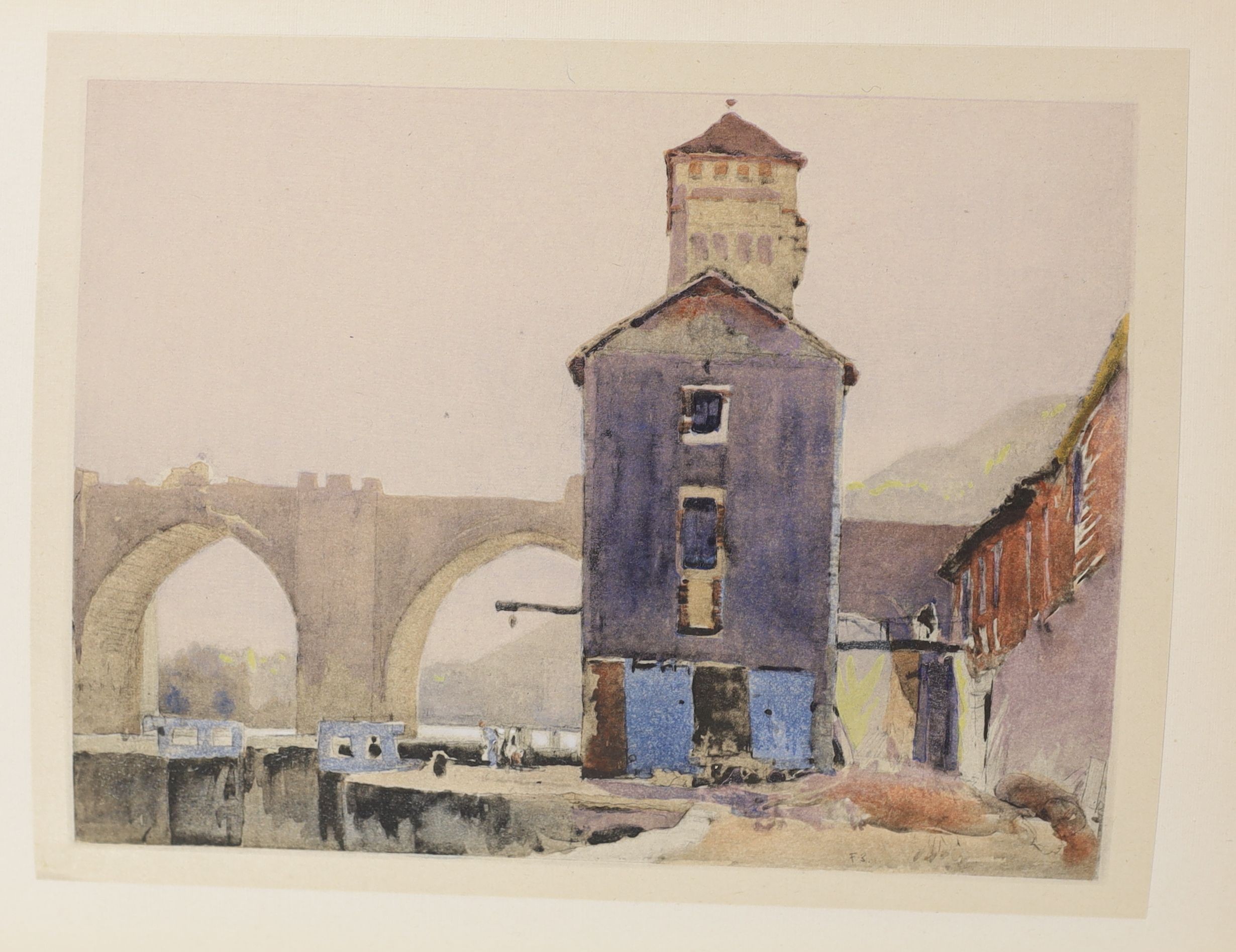 Barman, Christian - The Bridge, one of 125, illustrated by Frank Brangwyn, 4to, half cloth, with 26 colour plates, John Lane, Bodley Head, London and Dodd, Mead & Co., New York, 1926